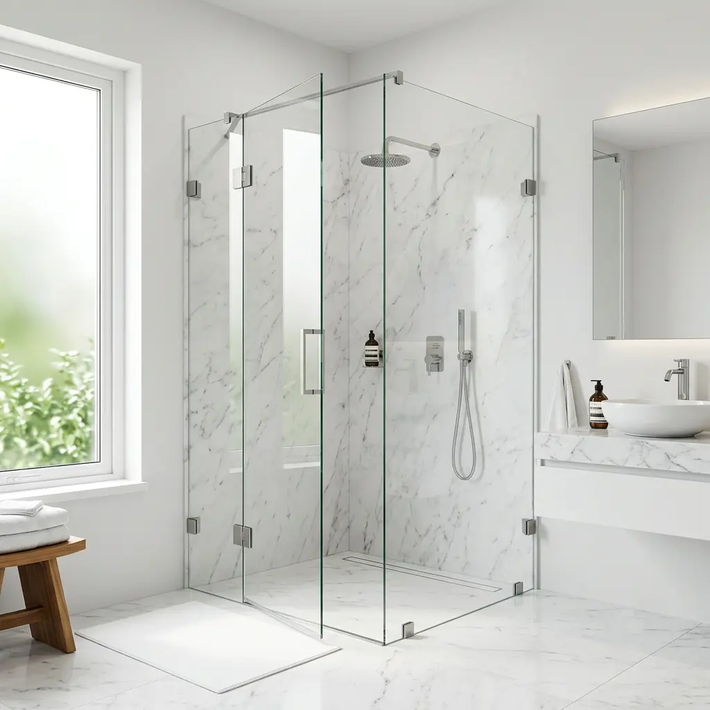 Mampara de baño de cristal templado